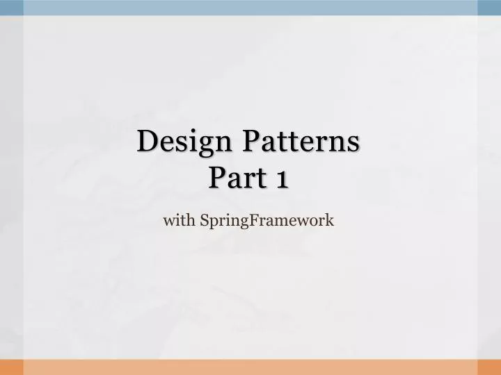 design patterns part 1