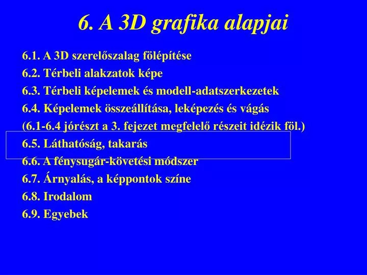 6 a 3d grafika alapjai