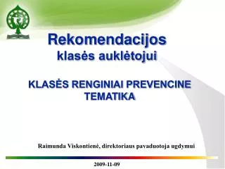 rekomendacijos klas s aukl tojui