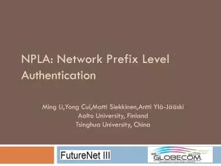 NPLA: Network Prefix Level Authentication