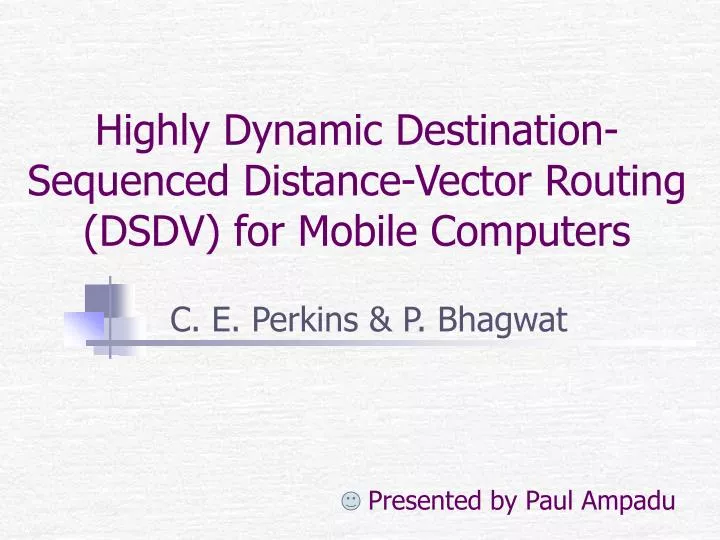 highly dynamic destination sequenced distance vector routing dsdv for mobile computers