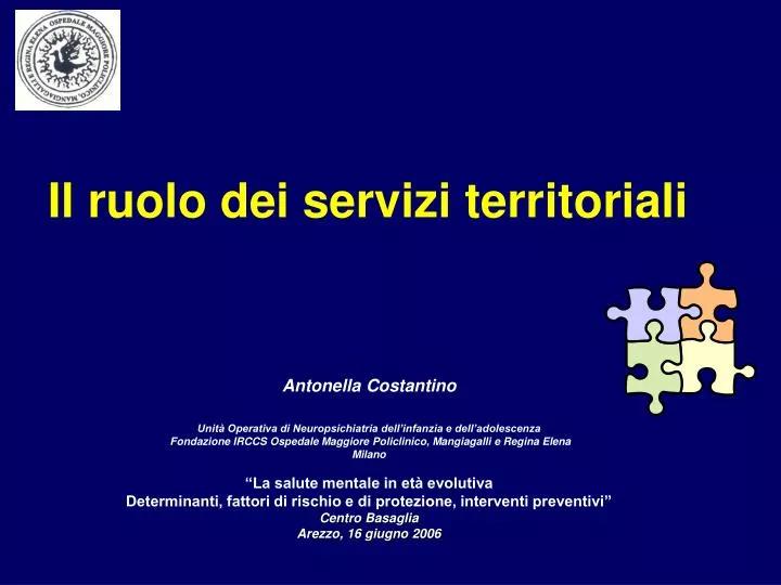 il ruolo dei servizi territoriali