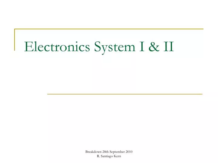 electronics system i ii