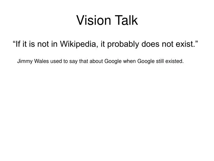 vision talk