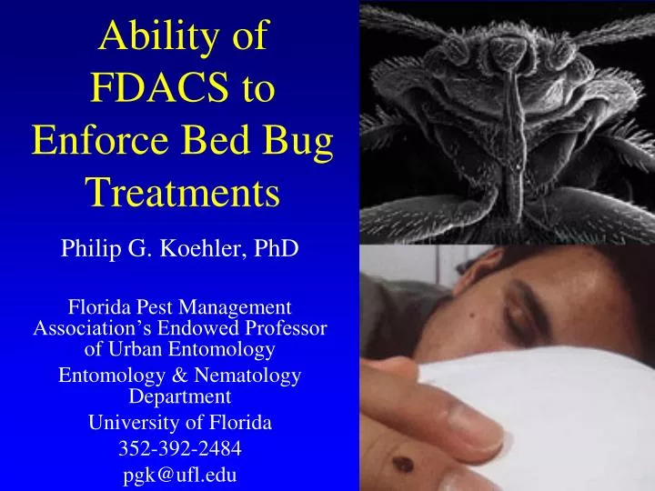 ability of fdacs to enforce bed bug treatments