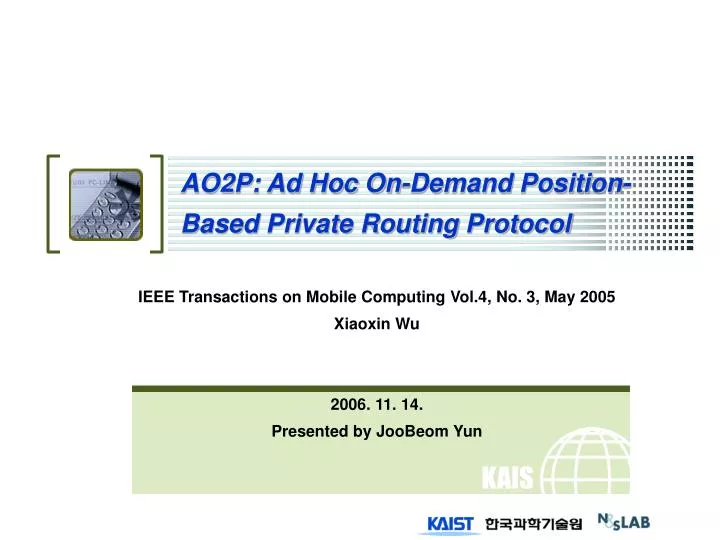 ao2p ad hoc on demand position based private routing protocol