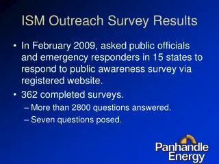 ISM Outreach Survey Results