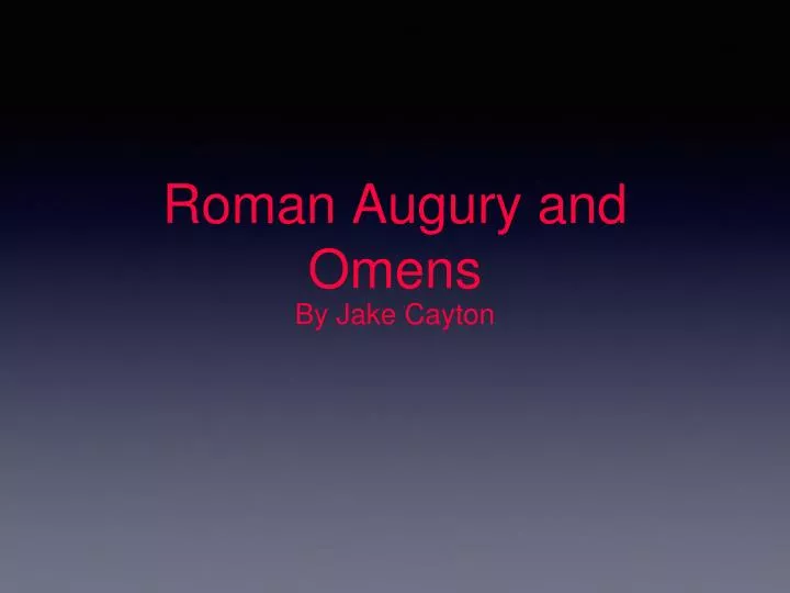 roman augury and omens