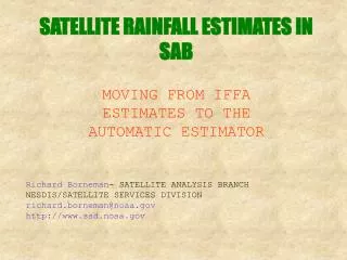 SATELLITE RAINFALL ESTIMATES IN SAB