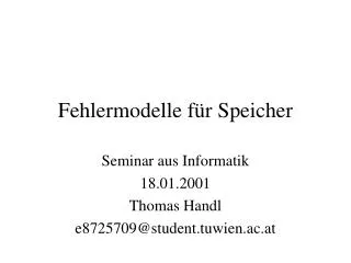 fehlermodelle f r speicher