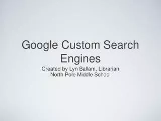 Google Custom Search Engines