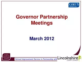 Governor Partnership Meetings March 2012
