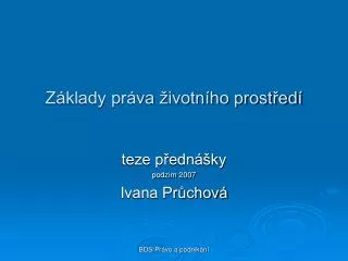 z klady pr va ivotn ho prost ed