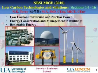 NBSLM03E (2010) Low Carbon Technologies and Solutions: Sections 14 - 16