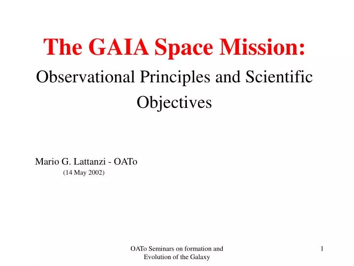 the gaia space mission observational principles and scientific objectives
