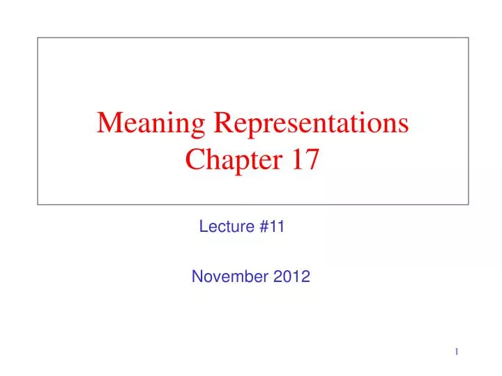 meaning representations chapter 17