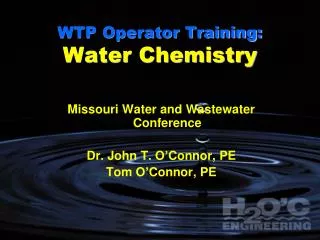 WTP Operator Training: Water Chemistry