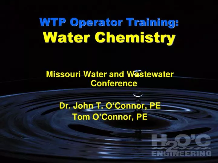 wtp operator training water chemistry
