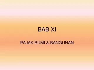 bab xi