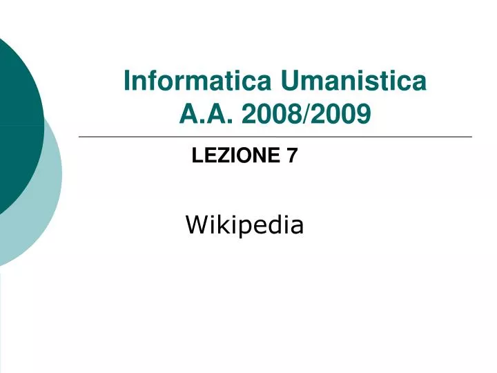 lezione 7 wikipedia
