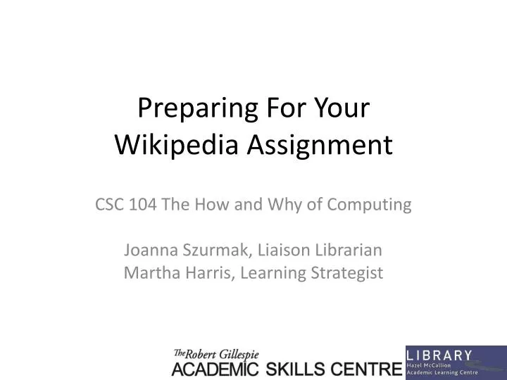 preparing for your wikipedia assignment