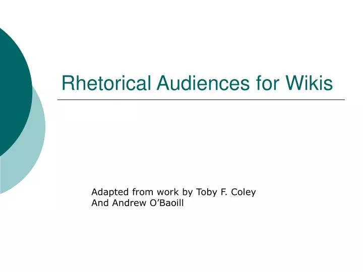 rhetorical audiences for wikis