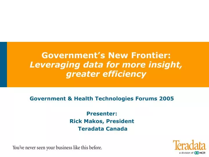 government s new frontier leveraging data for more insight greater efficiency