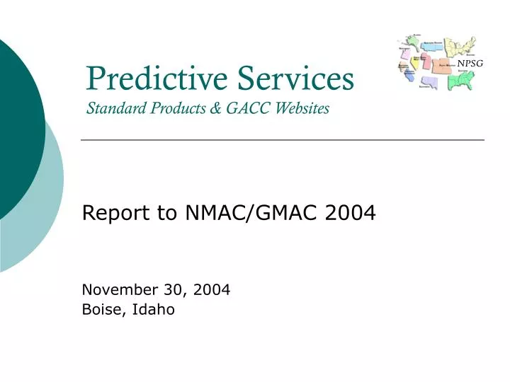 predictive services standard products gacc websites