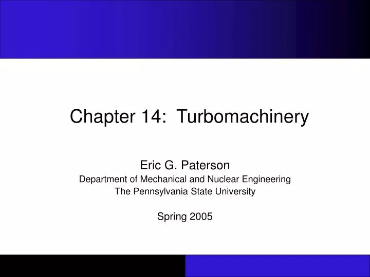 chapter 14 turbomachinery