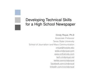 Developing Technical Skills for a High School Newspaper