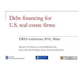 Debt financing for U.S. real estate firms