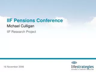 IIF Pensions Conference