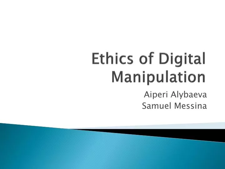 ethics of digital manipulation