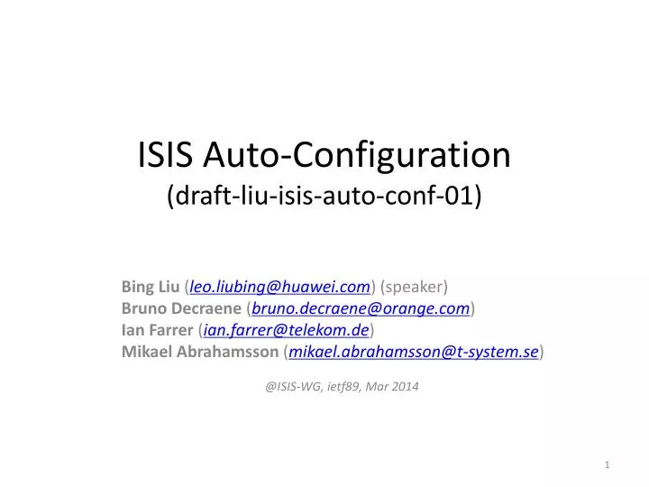 isis auto configuration draft liu isis auto conf 01