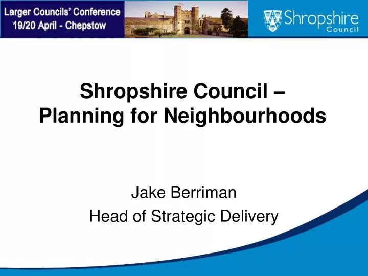shropshire council planning for neighbourhoods