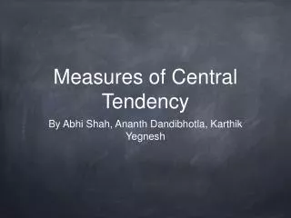 Measures of Central Tendency