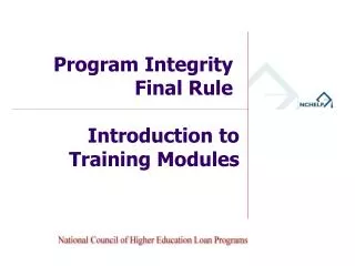 Program Integrity Final Rule