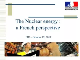 The Nuclear energy : a French perspective
