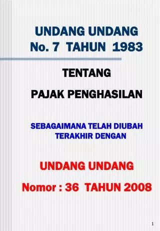 undang undang no 7 tahun 1983