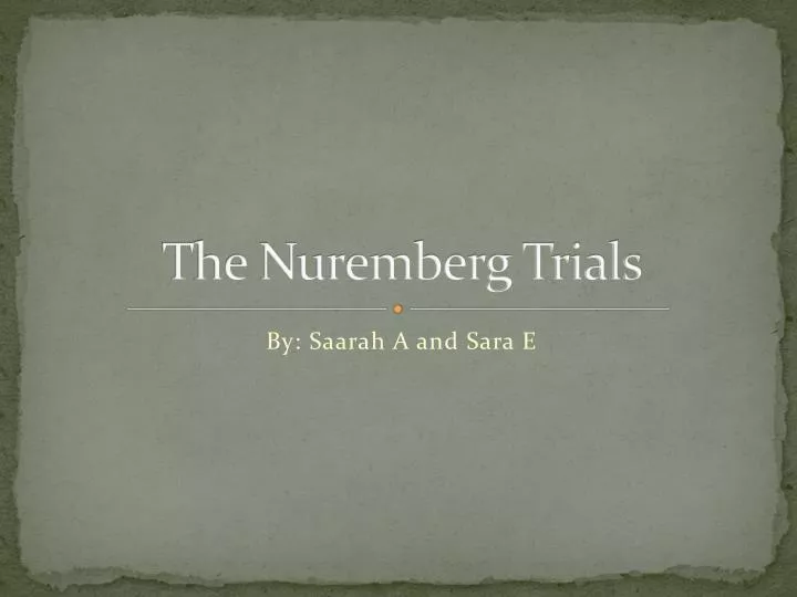 the nuremberg trials