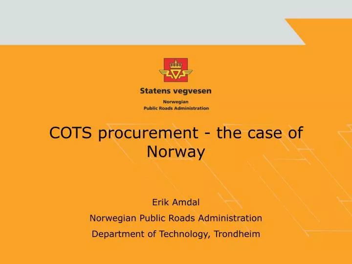 cots procurement the case of norway