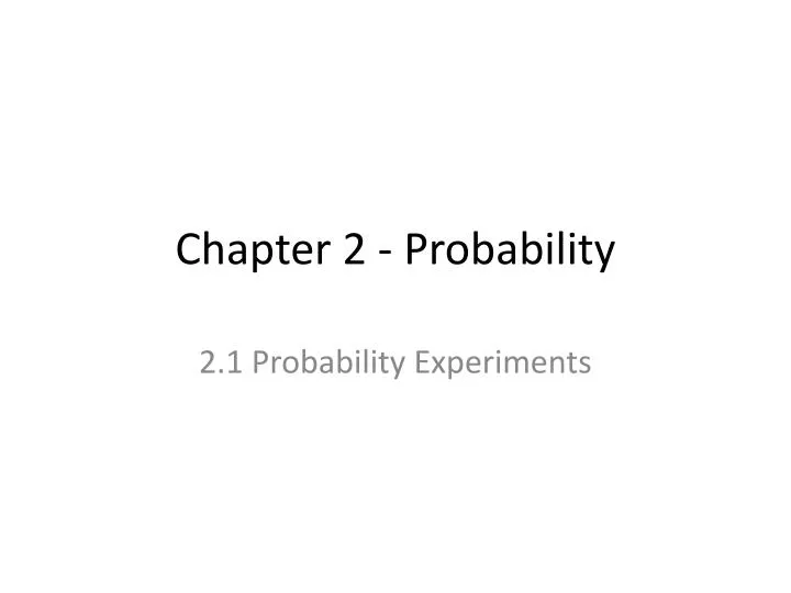 chapter 2 probability