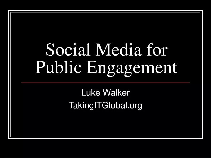 social media for public engagement