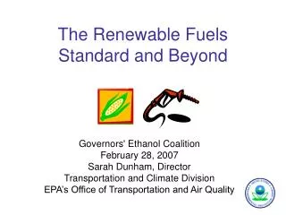 The Renewable Fuels Standard and Beyond