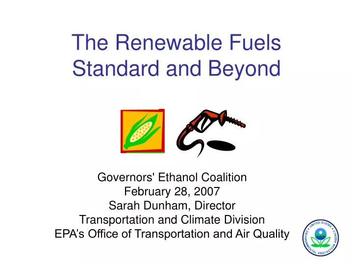 the renewable fuels standard and beyond