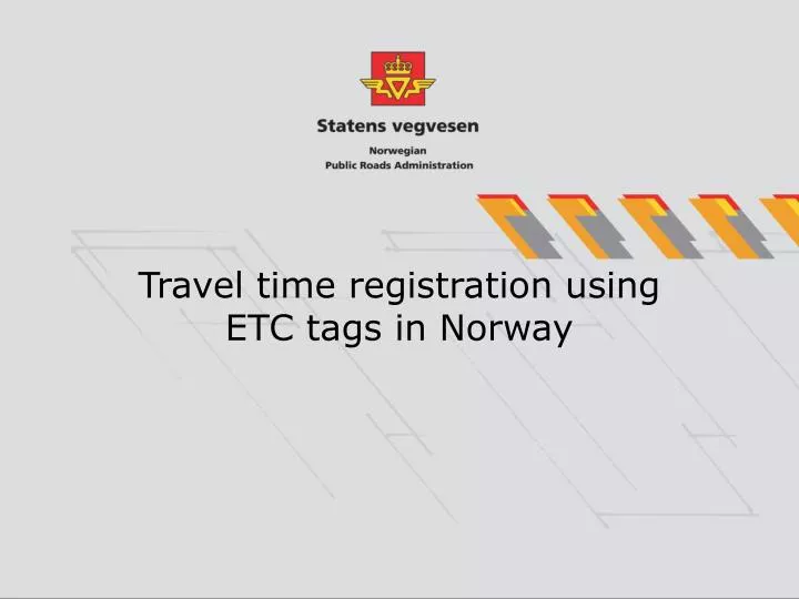 travel time registration using etc tags in norway