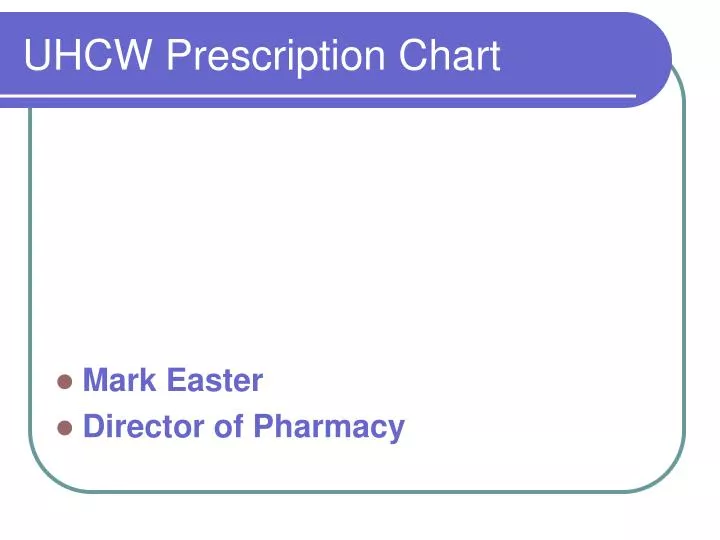 uhcw prescription chart