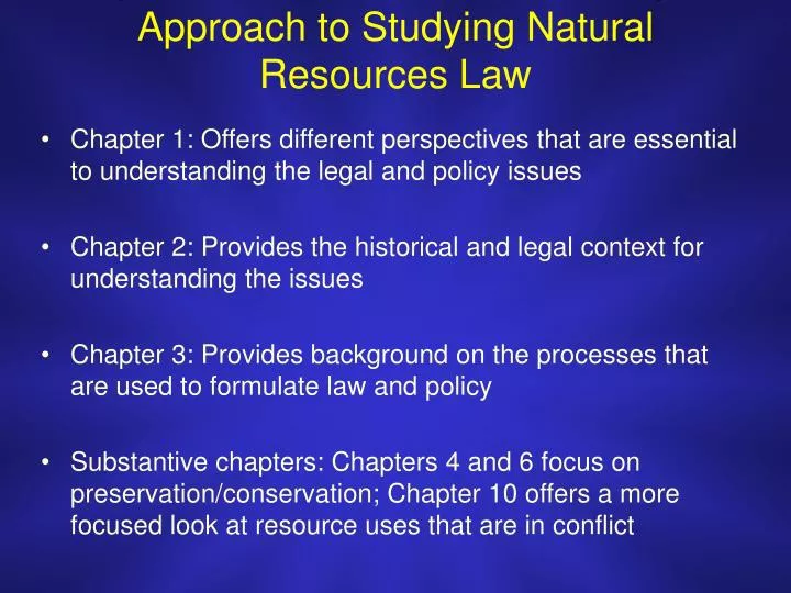 approach to studying natural resources law