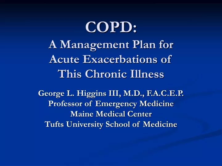 copd a management plan for acute exacerbations of this chronic illness