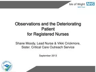 Observations and the Deteriorating Patient for Registered Nurses
